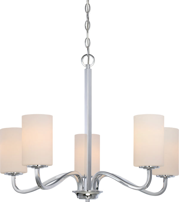 Nuvo Lighting - 60-5805 - Five Light Chandelier - Willow - Polished Nickel from Lighting & Bulbs Unlimited in Charlotte, NC