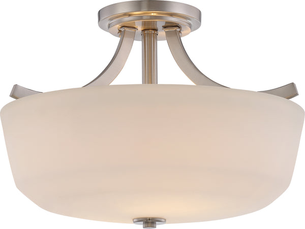 Nuvo Lighting - 60-5826 - Two Light Semi Flush Mount - Laguna - Brushed Nickel from Lighting & Bulbs Unlimited in Charlotte, NC