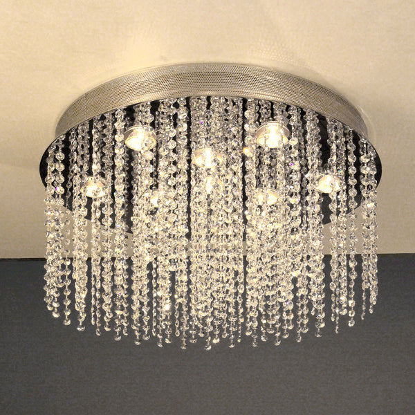 Classic Lighting - 16121-12 CP - Ten Light Chandelier/Flush Mount - Crystal Rain - Chrome from Lighting & Bulbs Unlimited in Charlotte, NC