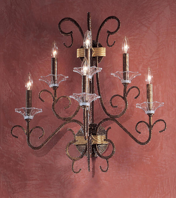 Classic Lighting - 69705 CBZ - Six Light Wall Sconce - Concerto - Crackle Bronze from Lighting & Bulbs Unlimited in Charlotte, NC