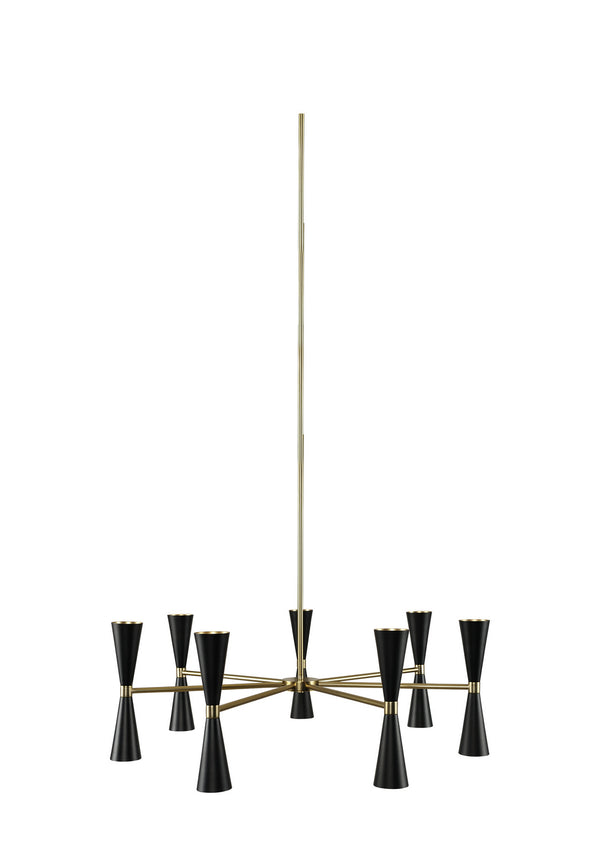 Kalco - 310471BVB - LED Chandelier - Milo - Black and Vintage Brass from Lighting & Bulbs Unlimited in Charlotte, NC