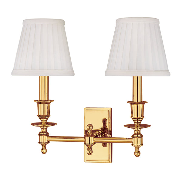 Hudson Valley - 6802-PB - Two Light Wall Sconce - Ludlow - Polished Brass from Lighting & Bulbs Unlimited in Charlotte, NC