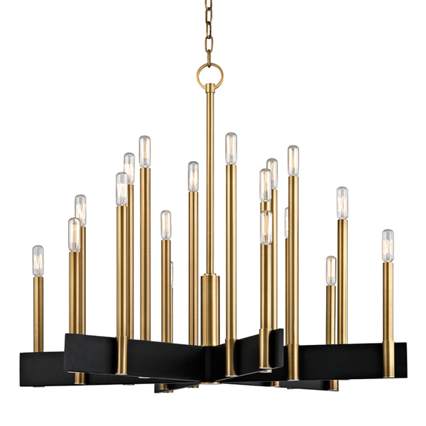 Hudson Valley - 8834-AGB - 18 Light Chandelier - Abrams - Aged Brass from Lighting & Bulbs Unlimited in Charlotte, NC