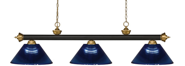 Z-Lite - 200-3BRZ+SG-ARDB - Three Light Billiard Light - Riviera - Bronze / Satin Gold from Lighting & Bulbs Unlimited in Charlotte, NC