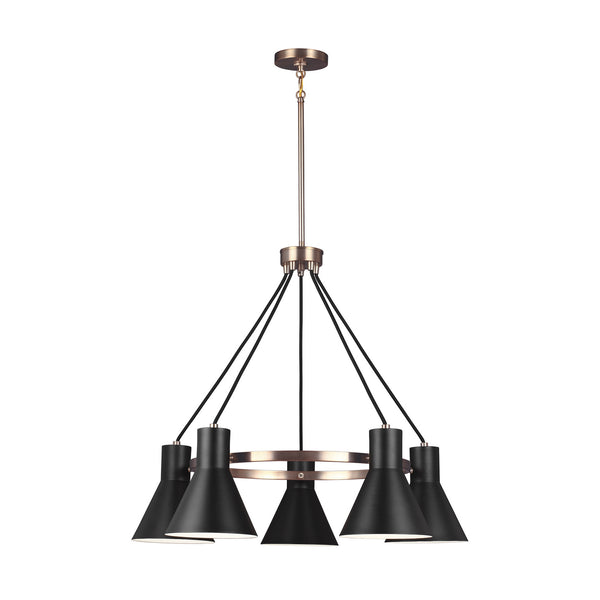 Generation Lighting - 3141305-848 - Five Light Chandelier - Towner - Satin Brass from Lighting & Bulbs Unlimited in Charlotte, NC