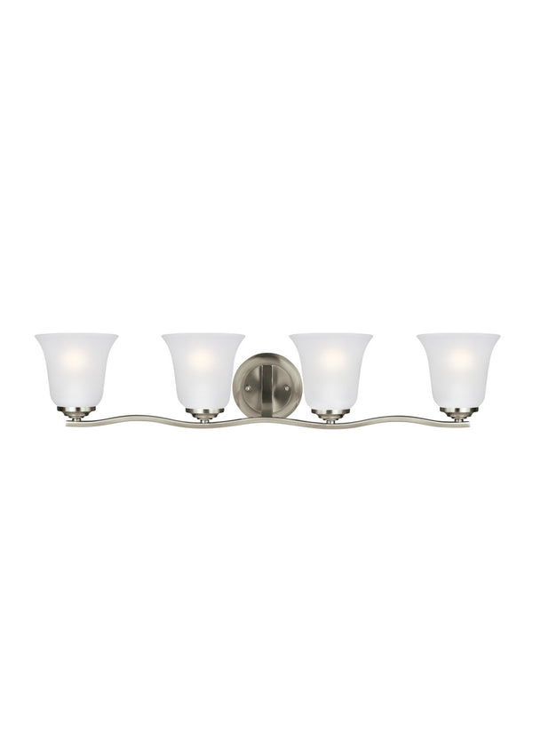 Generation Lighting - 4439004-962 - Four Light Wall / Bath - Emmons - Brushed Nickel from Lighting & Bulbs Unlimited in Charlotte, NC