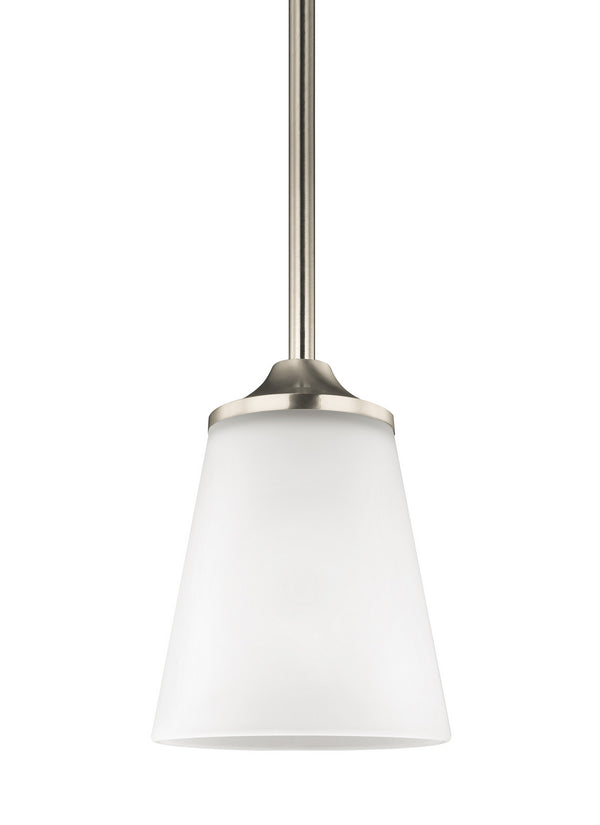 Generation Lighting - 6124501EN3-962 - One Light Mini-Pendant - Hanford - Brushed Nickel from Lighting & Bulbs Unlimited in Charlotte, NC