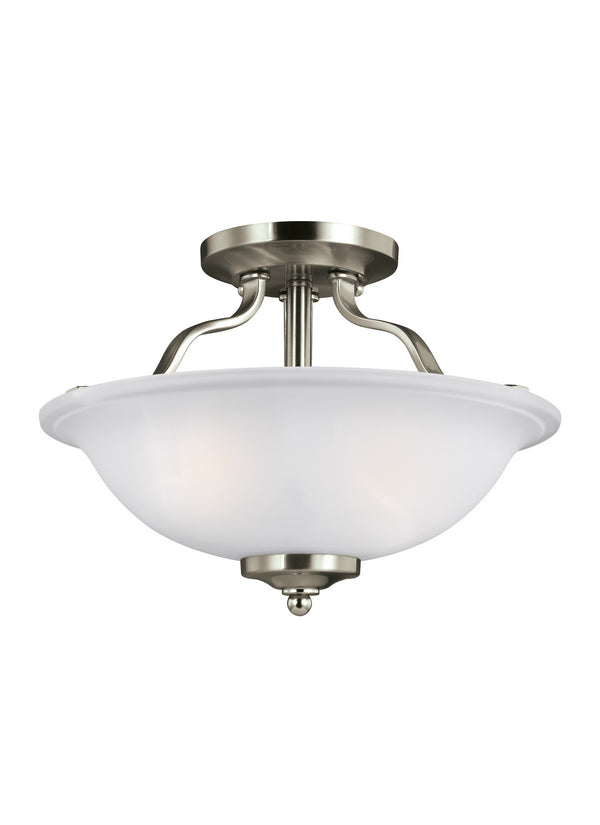 Generation Lighting - 7739002-962 - Two Light Semi-Flush Mount - Emmons - Brushed Nickel from Lighting & Bulbs Unlimited in Charlotte, NC