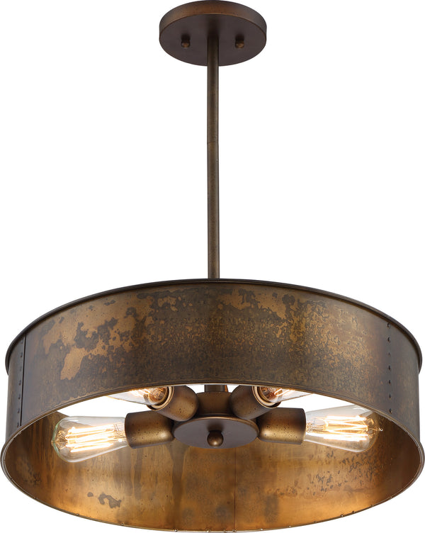 Nuvo Lighting - 60-5894 - Four Light Pendant - Kettle - Weathered Brass from Lighting & Bulbs Unlimited in Charlotte, NC