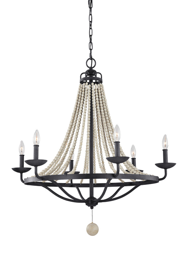 Visual Comfort Studio - F3129/6DWZ/DWG - Six Light Chandelier - Nori - Dark Weathered Zinc / Driftwood Grey from Lighting & Bulbs Unlimited in Charlotte, NC