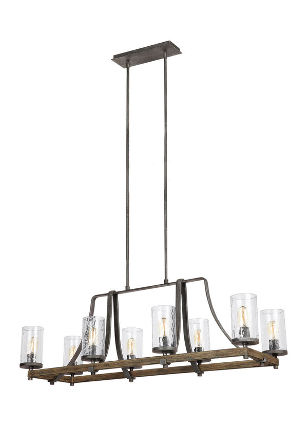 Visual Comfort Studio - F3136/8DWK/SGM - Eight Light Island Chandelier - Angelo - Distressed Weathered Oak / Slate Grey Metal from Lighting & Bulbs Unlimited in Charlotte, NC