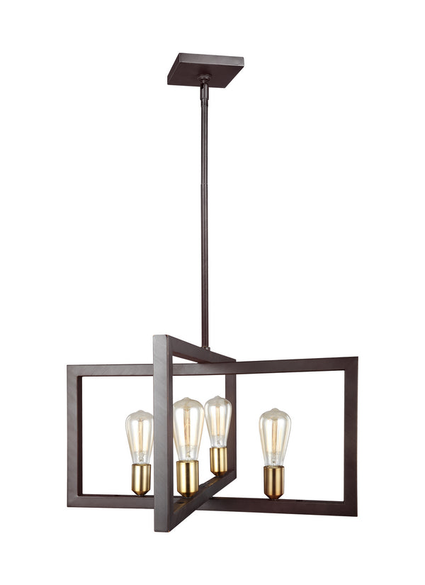 Visual Comfort Studio - F3145/4NWB - Four Light Chandelier - Finnegan - New World Bronze from Lighting & Bulbs Unlimited in Charlotte, NC