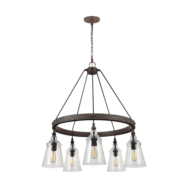 Generation Lighting - F3169/5DWI - Five Light Chandelier - Loras - Dark Weathered Iron from Lighting & Bulbs Unlimited in Charlotte, NC