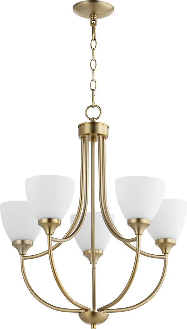 Quorum - 6059-5-80 - Five Light Chandelier - Enclave - Aged Brass from Lighting & Bulbs Unlimited in Charlotte, NC