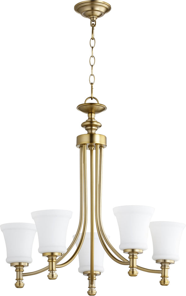 Quorum - 6122-5-80 - Five Light Chandelier - Rossington - Aged Brass from Lighting & Bulbs Unlimited in Charlotte, NC