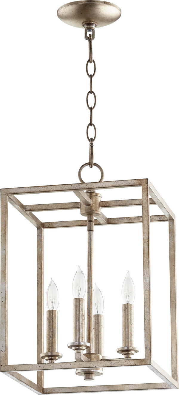 Quorum - 6731-4-60 - Four Light Entry Pendant - Cuboid Entries - Aged Silver Leaf from Lighting & Bulbs Unlimited in Charlotte, NC