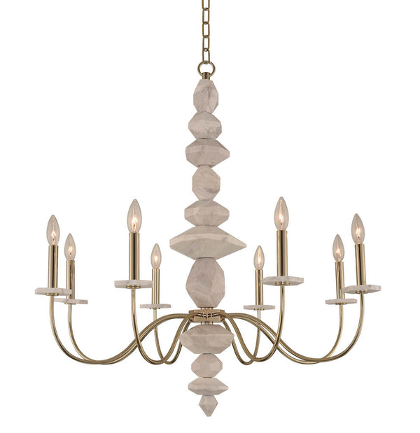 Kalco - 304851CG - Eight Light Chandelier - Carrara - Champagne Gold from Lighting & Bulbs Unlimited in Charlotte, NC