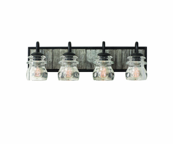 Kalco - 504634BI - Four Light Bath - Bainbridge - Black Iron from Lighting & Bulbs Unlimited in Charlotte, NC