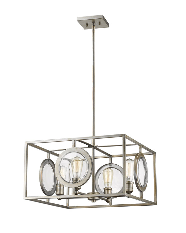 Z-Lite - 448-20AS - Four Light Pendant - Port - Antique Silver from Lighting & Bulbs Unlimited in Charlotte, NC