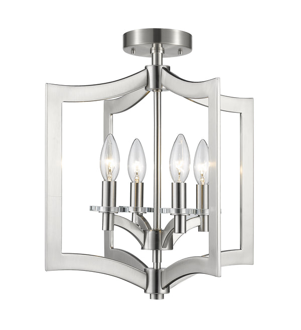 Z-Lite - 6008SFC-BN - Four Light Semi Flush Mount - Zander - Brushed Nickel from Lighting & Bulbs Unlimited in Charlotte, NC