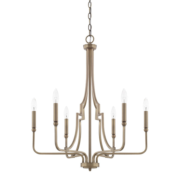 Capital Lighting - 419361AD - Six Light Chandelier - Dawson - Aged Brass from Lighting & Bulbs Unlimited in Charlotte, NC