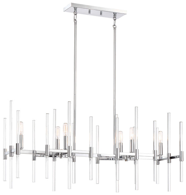 Minka-Lavery - 3096-77 - Six Light Island Pendant - Pillar - Chrome from Lighting & Bulbs Unlimited in Charlotte, NC