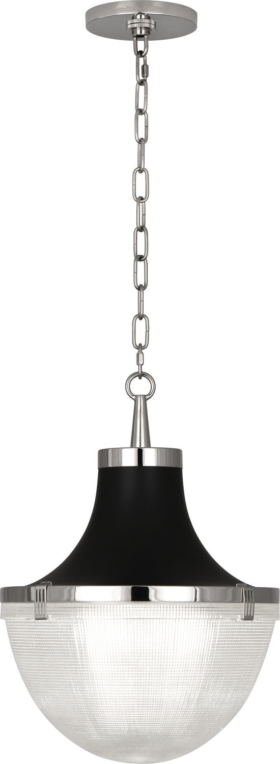 Robert Abbey - S3391 - One Light Pendant - Brighton - Polished Nickel Matte Black Shade Hood from Lighting & Bulbs Unlimited in Charlotte, NC