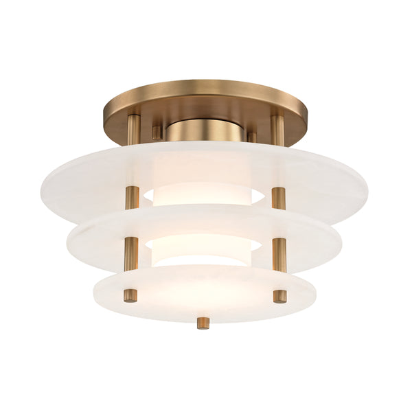 Hudson Valley - 9012F-AGB - LED Flush Mount - Gatsby - Aged Brass from Lighting & Bulbs Unlimited in Charlotte, NC