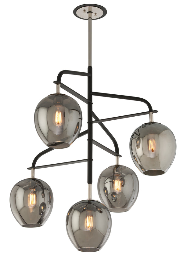 Troy Lighting - F4297 - Five Light Pendant - Odyssey - Carbide Blk & Pol Nickel from Lighting & Bulbs Unlimited in Charlotte, NC