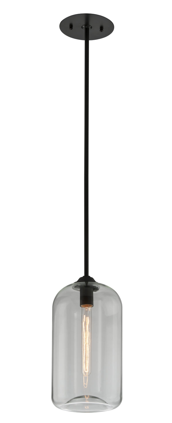 Troy Lighting - F5561-SBK - One Light Pendant - District - Satin Black from Lighting & Bulbs Unlimited in Charlotte, NC