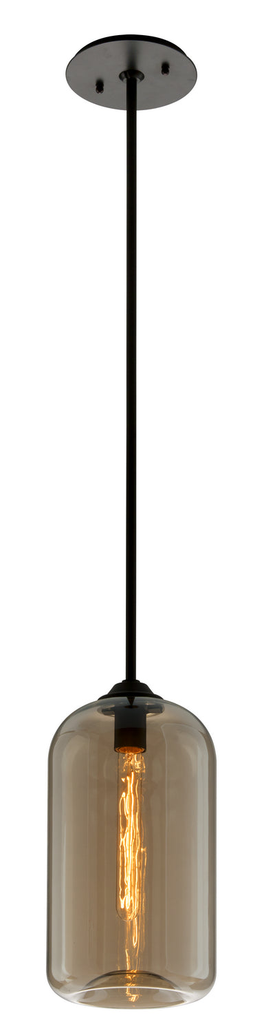 Troy Lighting - F5571-SBK - One Light Pendant - District - Satin Black from Lighting & Bulbs Unlimited in Charlotte, NC
