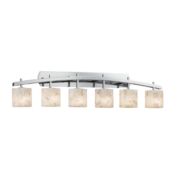 Justice Designs - ALR-8596-30-CROM - Six Light Bath Bar - Alabaster Rocks! - Polished Chrome from Lighting & Bulbs Unlimited in Charlotte, NC