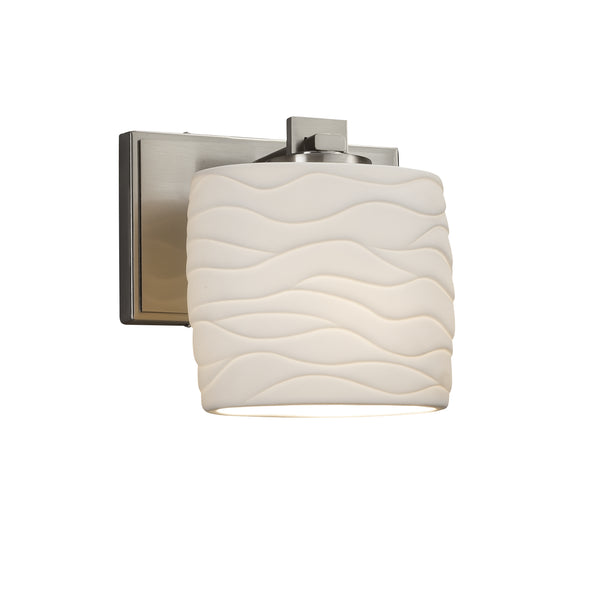 Justice Designs - POR-8447-30-WAVE-NCKL - Wall Sconce - Limoges - Brushed Nickel from Lighting & Bulbs Unlimited in Charlotte, NC