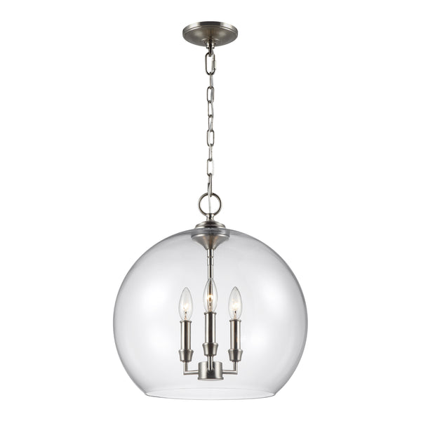 Visual Comfort Studio - F3155/3SN - Three Light Pendant - Lawler - Satin Nickel from Lighting & Bulbs Unlimited in Charlotte, NC