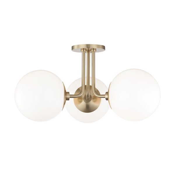 Mitzi - H105603-AGB - Three Light Semi Flush Mount - Stella - Aged Brass from Lighting & Bulbs Unlimited in Charlotte, NC
