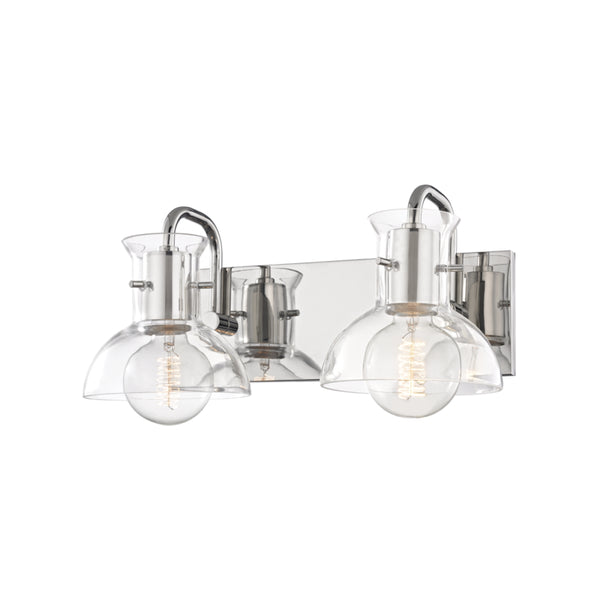 Mitzi - H111302-PN - Two Light Bath Bracket - Riley - Polished Nickel from Lighting & Bulbs Unlimited in Charlotte, NC