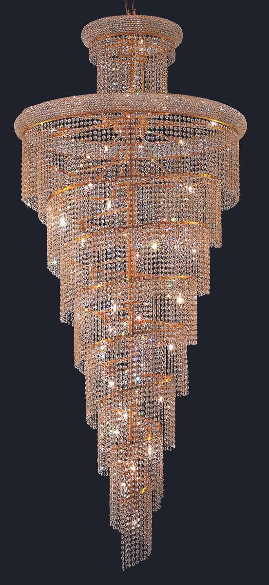 Elegant Lighting - V1800SR36G/RC - 32 Light Chandelier - Spiral - Gold from Lighting & Bulbs Unlimited in Charlotte, NC