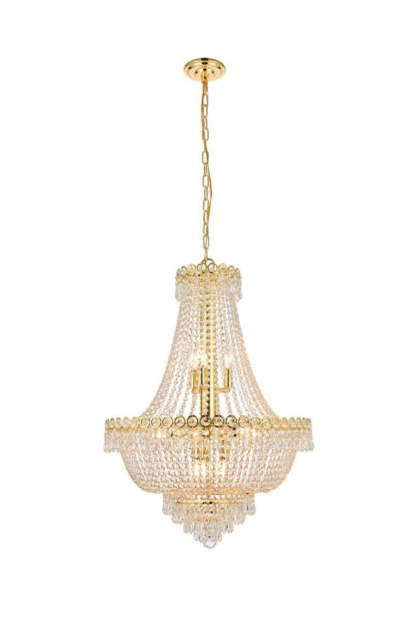 Elegant Lighting - V1900D24G/RC - 12 Light Chandelier - Century - Gold from Lighting & Bulbs Unlimited in Charlotte, NC