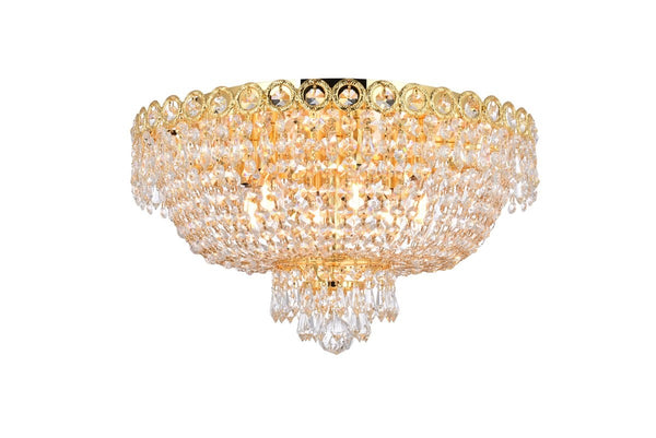 Elegant Lighting - V1900F18G/RC - Six Light Flush Mount - Century - Gold from Lighting & Bulbs Unlimited in Charlotte, NC