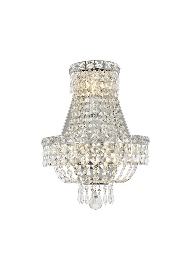 Elegant Lighting - V2528W12C/RC - Three Light Wall Sconce - Tranquil - Chrome from Lighting & Bulbs Unlimited in Charlotte, NC