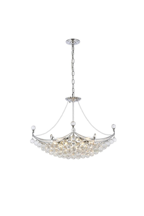 Elegant Lighting - V9800D28C/RC - Eight Light Chandelier - Corona - Chrome from Lighting & Bulbs Unlimited in Charlotte, NC