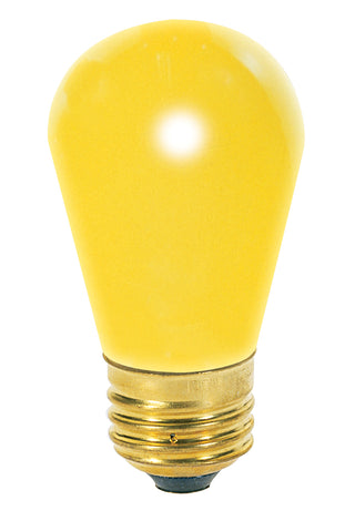 11 Watt S14 Incandescent, Ceramic Yellow, 2500 Average rated hours, Medium base, 130 Volt Light Bulb by Satco