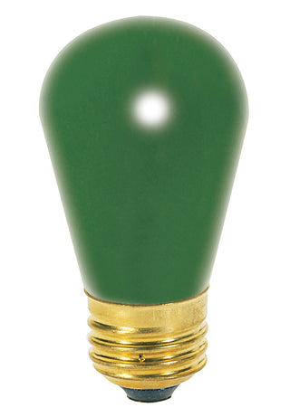 11 Watt S14 Incandescent, Ceramic Green, 2500 Average rated hours, Medium base, 130 Volt Light Bulb by Satco