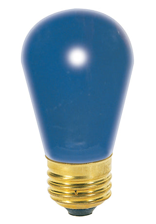 11 Watt S14 Incandescent, Ceramic Blue, 2500 Average rated hours, Medium base, 130 Volt Light Bulb by Satco