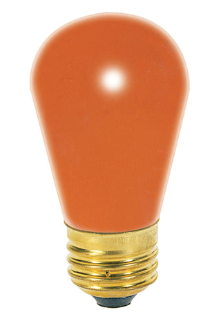 11 Watt S14 Incandescent, Ceramic Orange, 2500 Average rated hours, Medium base, 130 Volt, 4-Pack Light Bulb by Satco