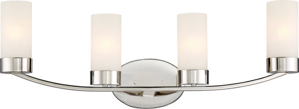 Nuvo Lighting - 60-6224 - Four Light Vanity - Denver - Polished Nickel from Lighting & Bulbs Unlimited in Charlotte, NC