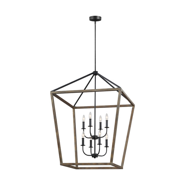 Visual Comfort Studio - F3194/8WOW/AF - Eight Light Chandelier - Gannet - Weathered Oak Wood / Antique Forged Iron from Lighting & Bulbs Unlimited in Charlotte, NC