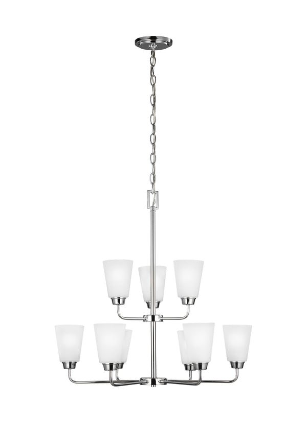 Generation Lighting - 3115209EN3-05 - Nine Light Chandelier - Kerrville - Chrome from Lighting & Bulbs Unlimited in Charlotte, NC