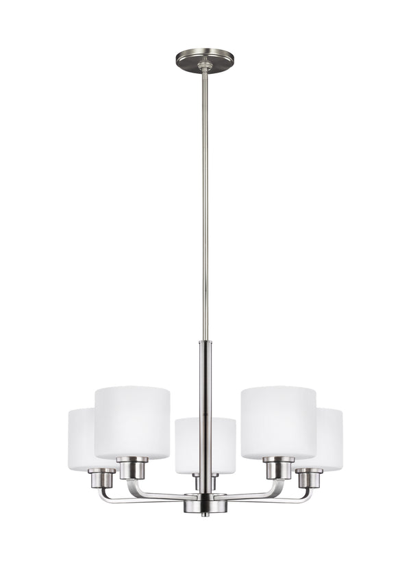 Generation Lighting - 3128805-962 - Five Light Chandelier - Canfield - Brushed Nickel from Lighting & Bulbs Unlimited in Charlotte, NC