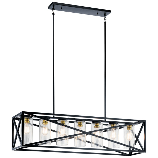 Kichler - 44082BK - Seven Light Linear Chandelier - Moorgate - Black from Lighting & Bulbs Unlimited in Charlotte, NC